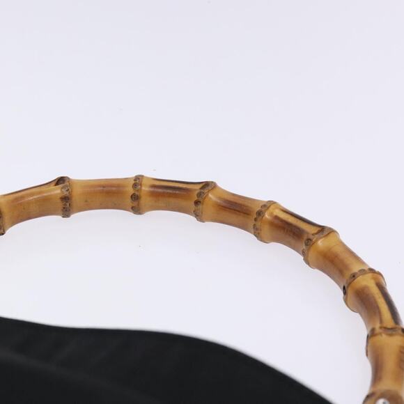 GUCCI Bamboo Hand Bag Nylon Black Silver 001 2123 001 2123 - Picture 8 of 12